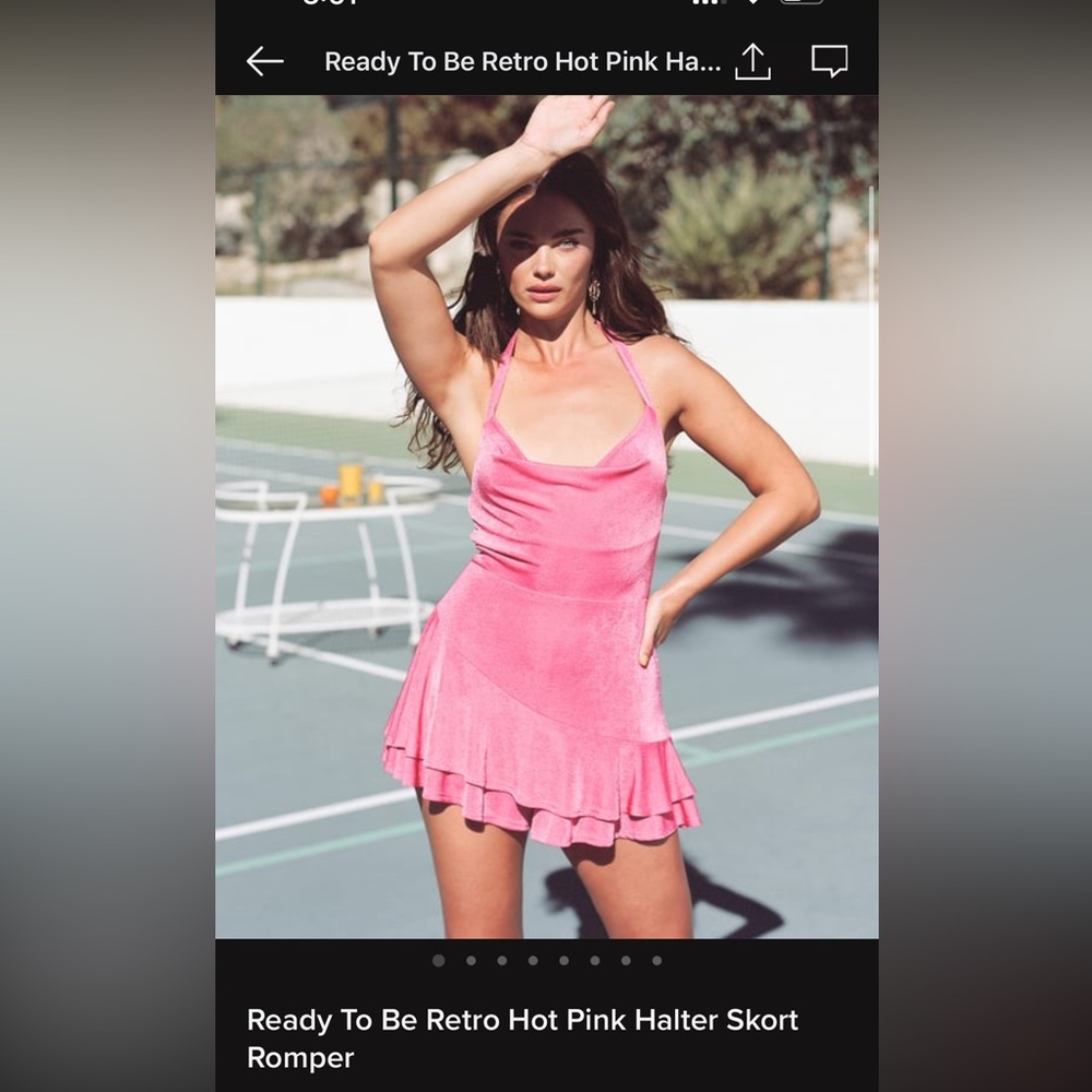 Lulus Ready To Be Retro Hot Pink Halter Skort Jumper